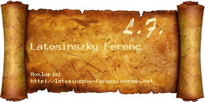 Latosinszky Ferenc névjegykártya